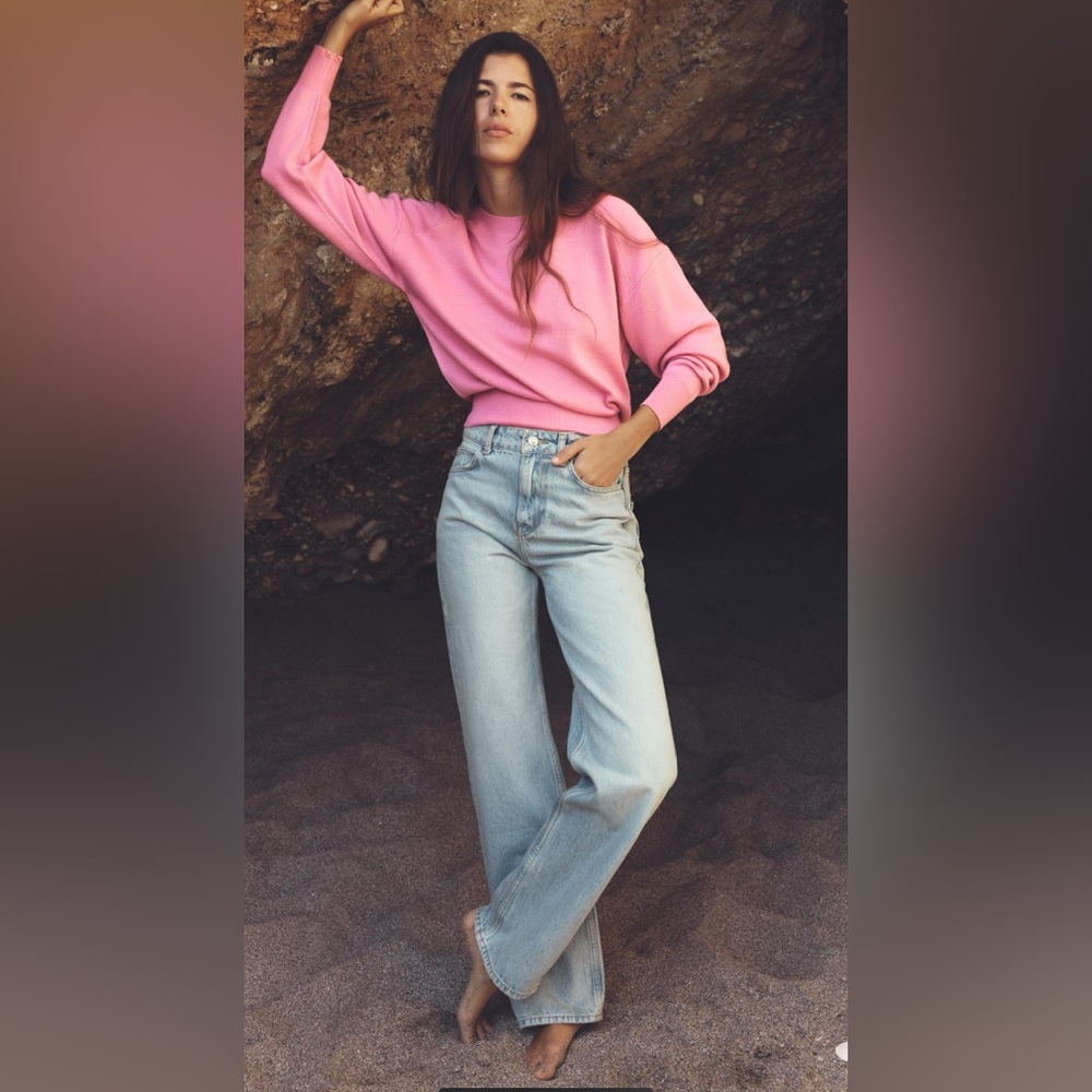 Zara high rise z1975 straight leg jeans